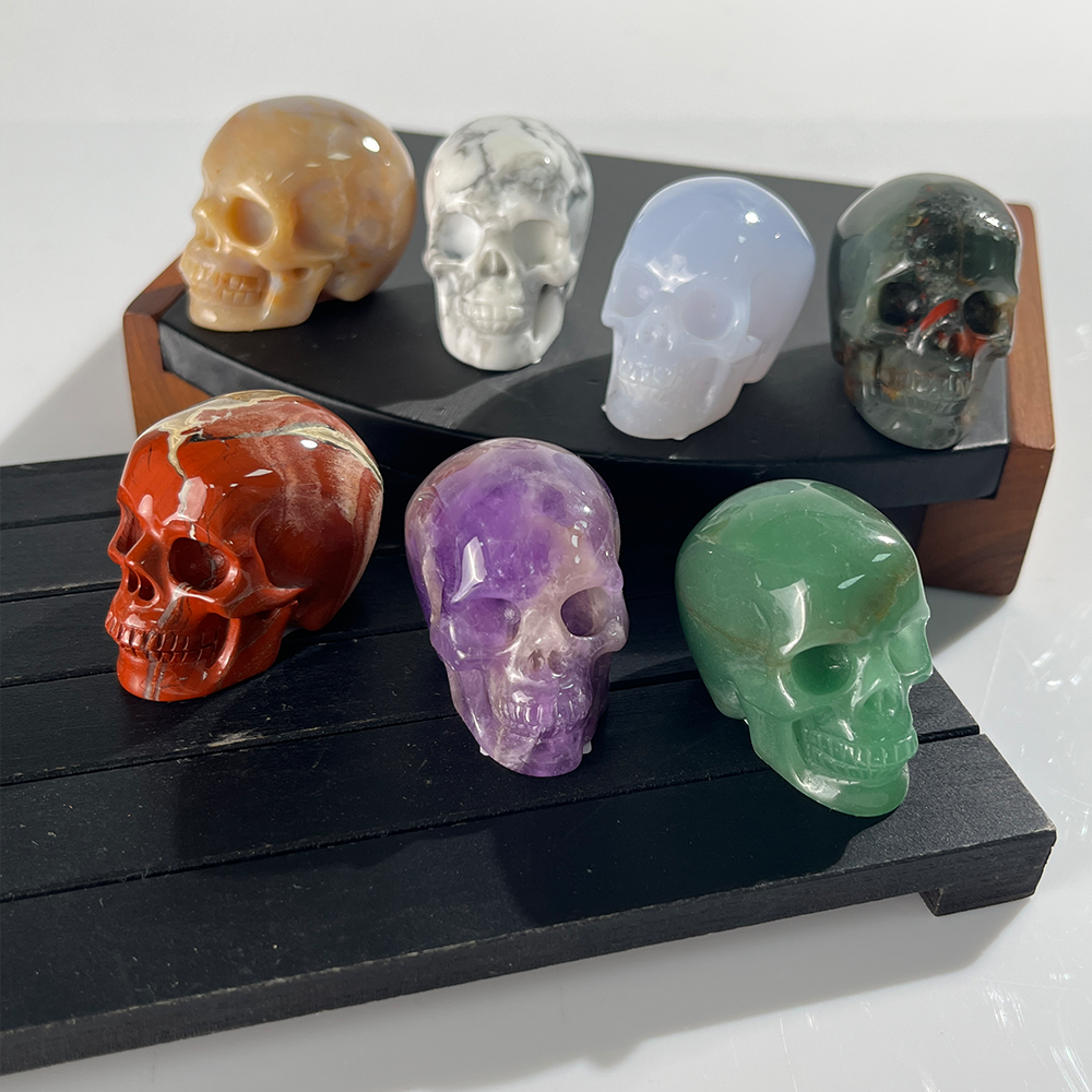 1.75 inch Crystal Skull Collection - Hand Carved Natural Gemstone