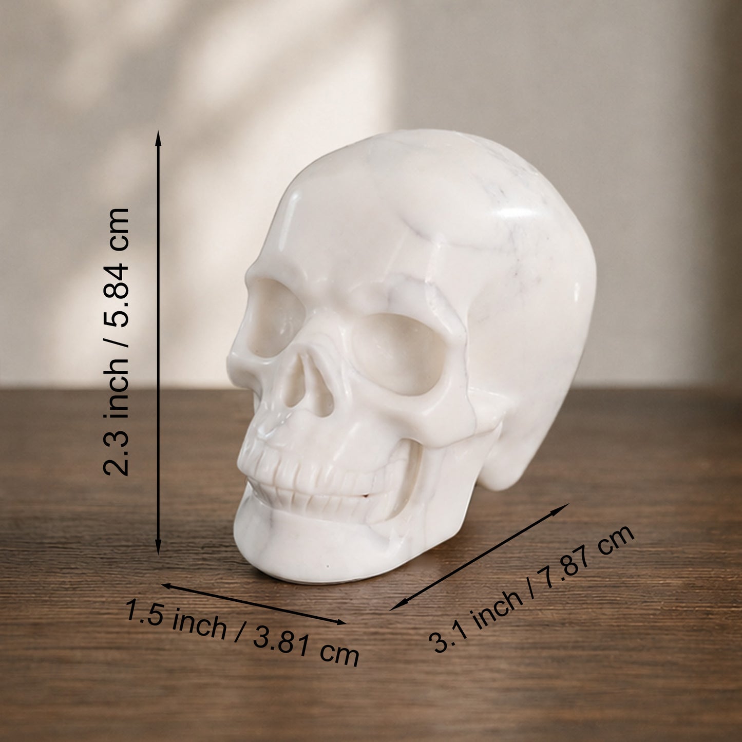 3 Inch Ivory Jade Crystal Skull – Hand Carved Natural Stone