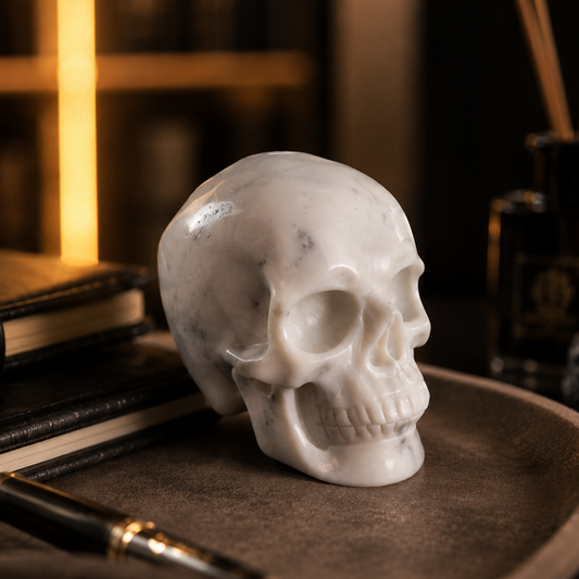 3 Inch Ivory Jade Crystal Skull – Hand Carved Natural Stone