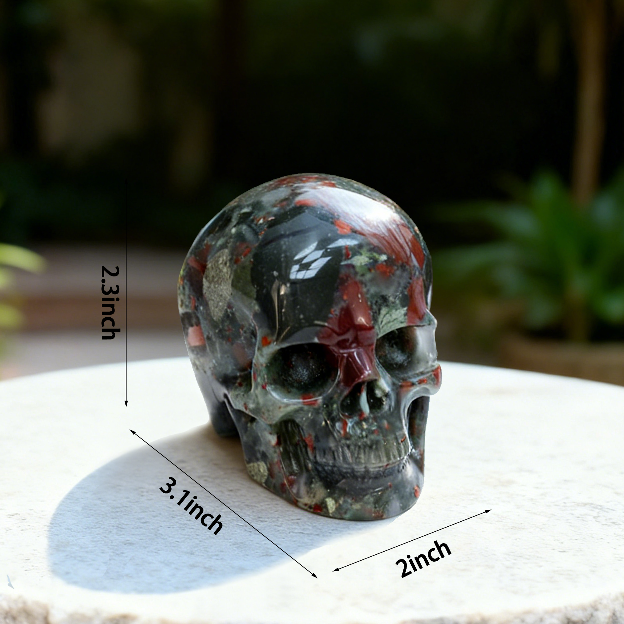 3 Inch African Bloodstone Crystal Skull – Hand Carved Natural Stone