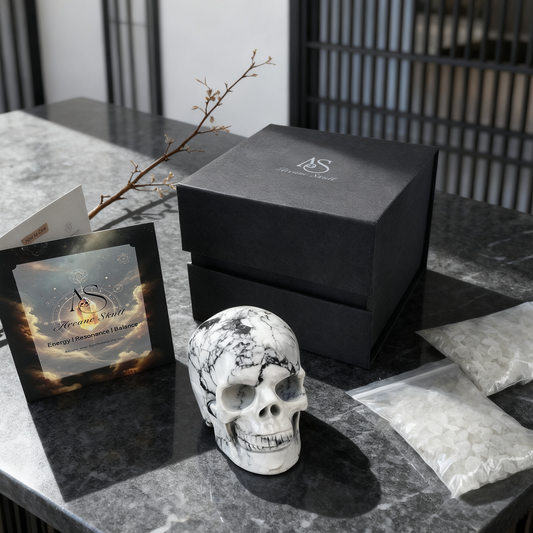 3 Inch White Howlite Turquoise Crystal Skull