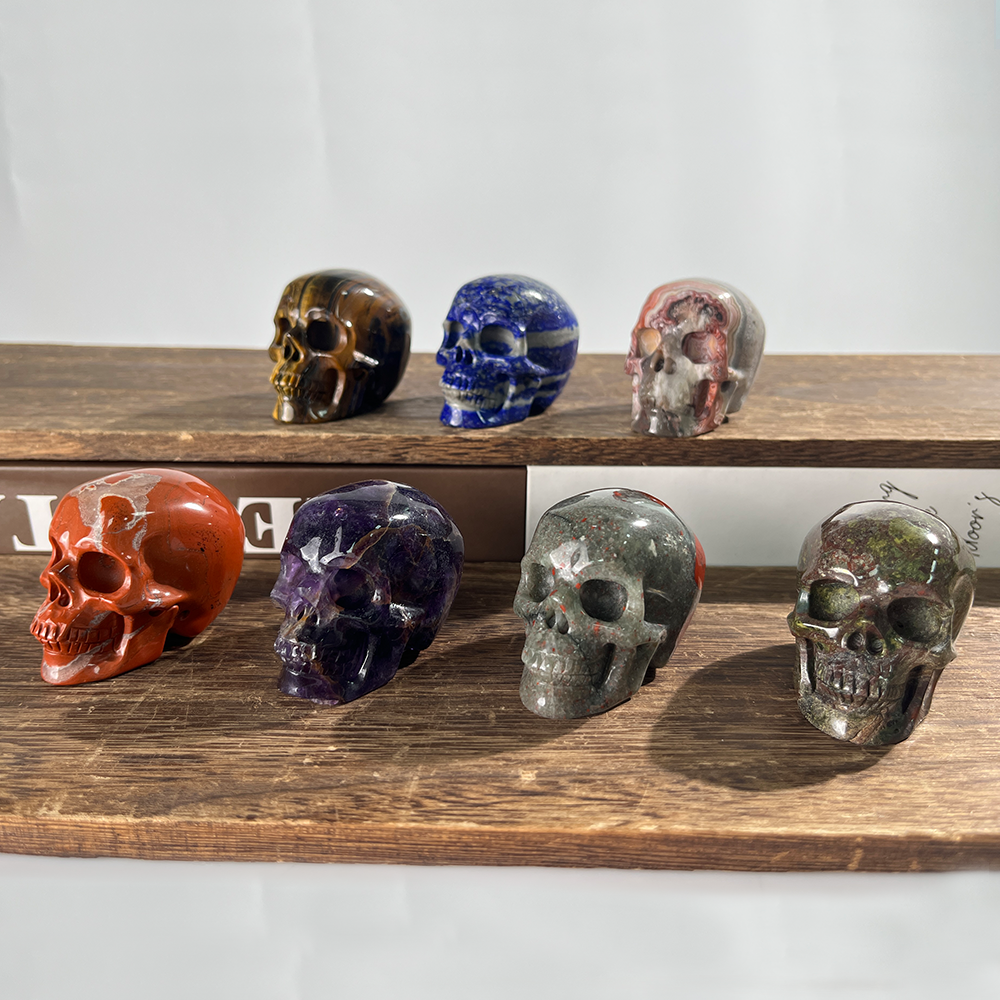 2 inch Crystal Skull Collection - Hand Carved Natural Gemstone