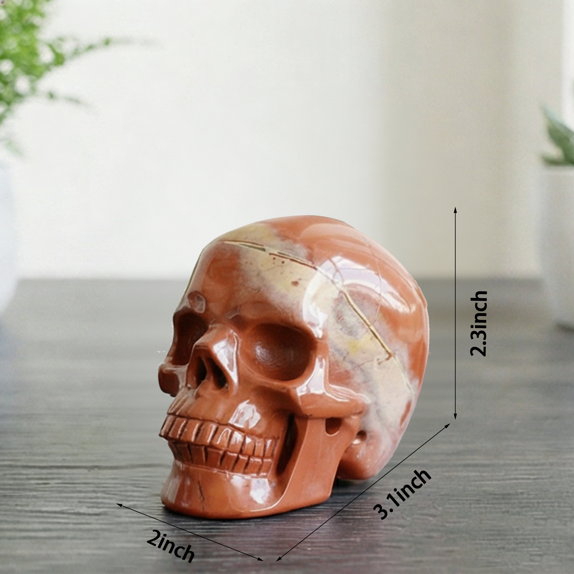 3 Inch Red Jasper Crystal Skull