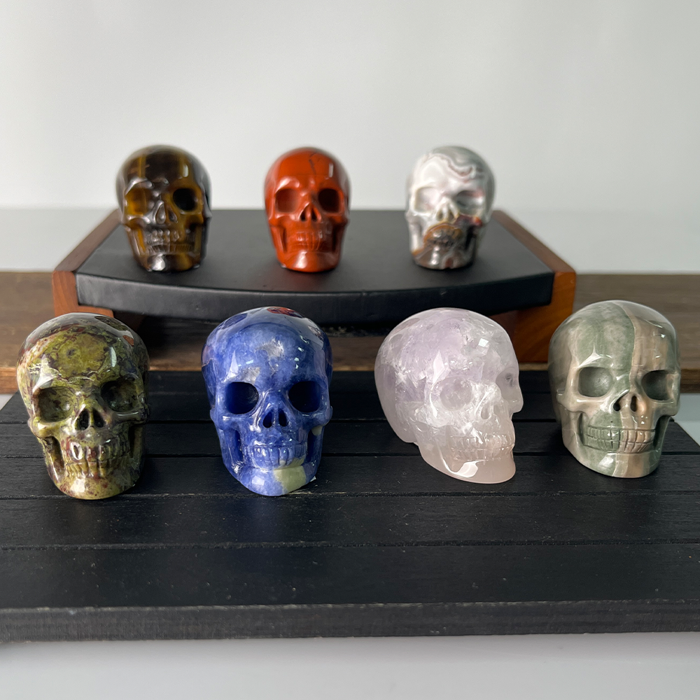 1.75 inch Crystal Skull Collection - Hand Carved Natural Gemstone