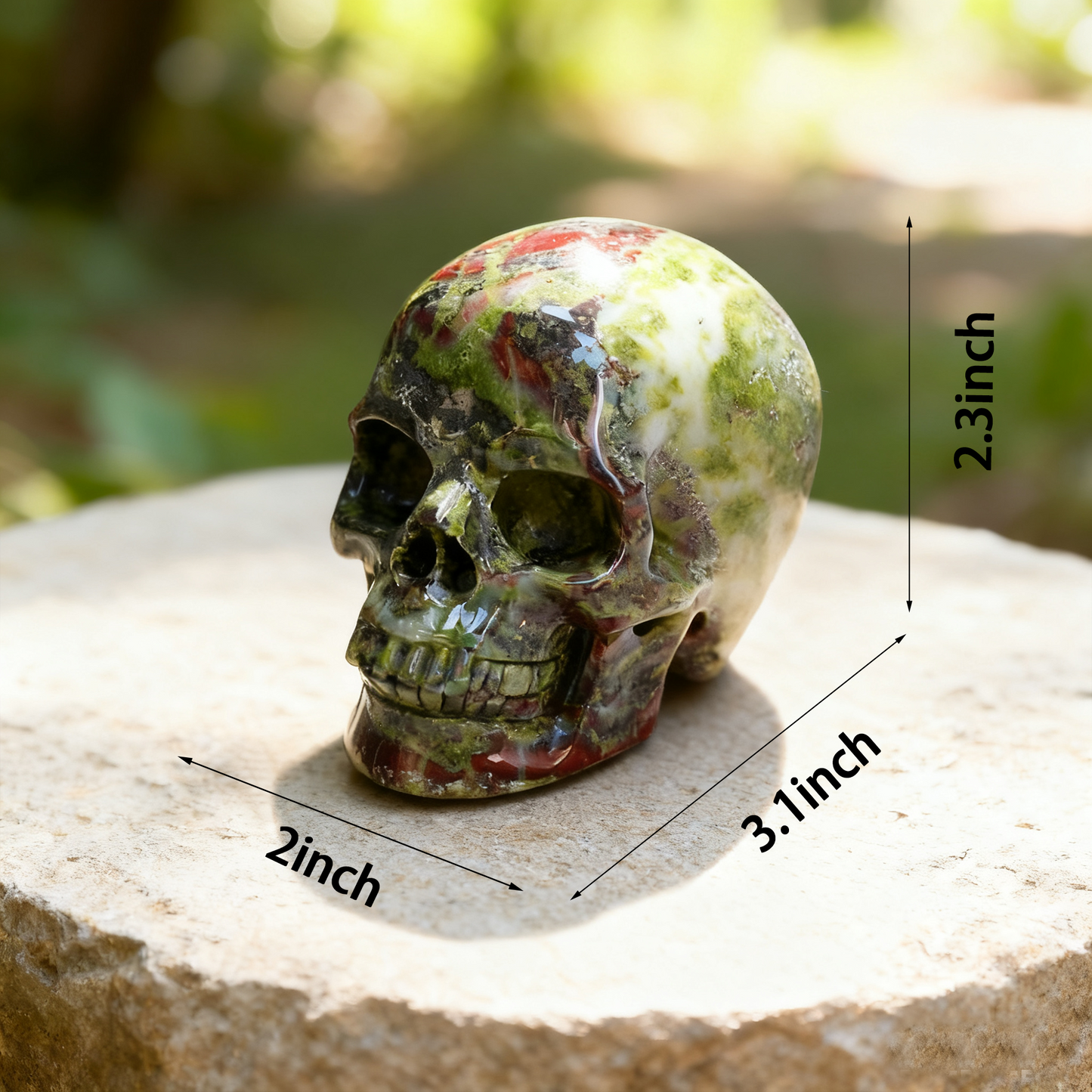 3 Inch Dragon Bloodstone Crystal Skull