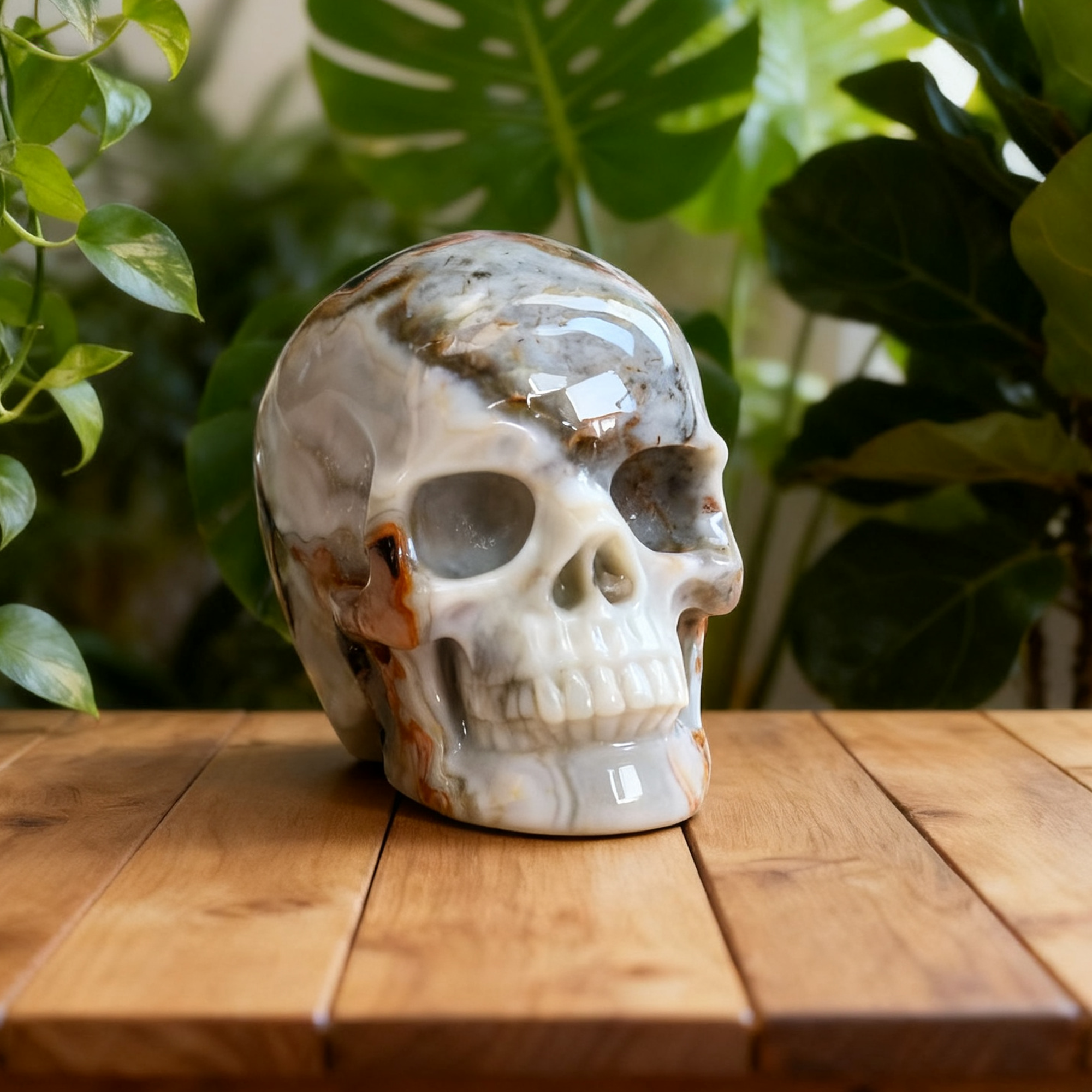 2 Inch Red Crazy Lace Agate Crystal Skull – Mini Gemstone Skull