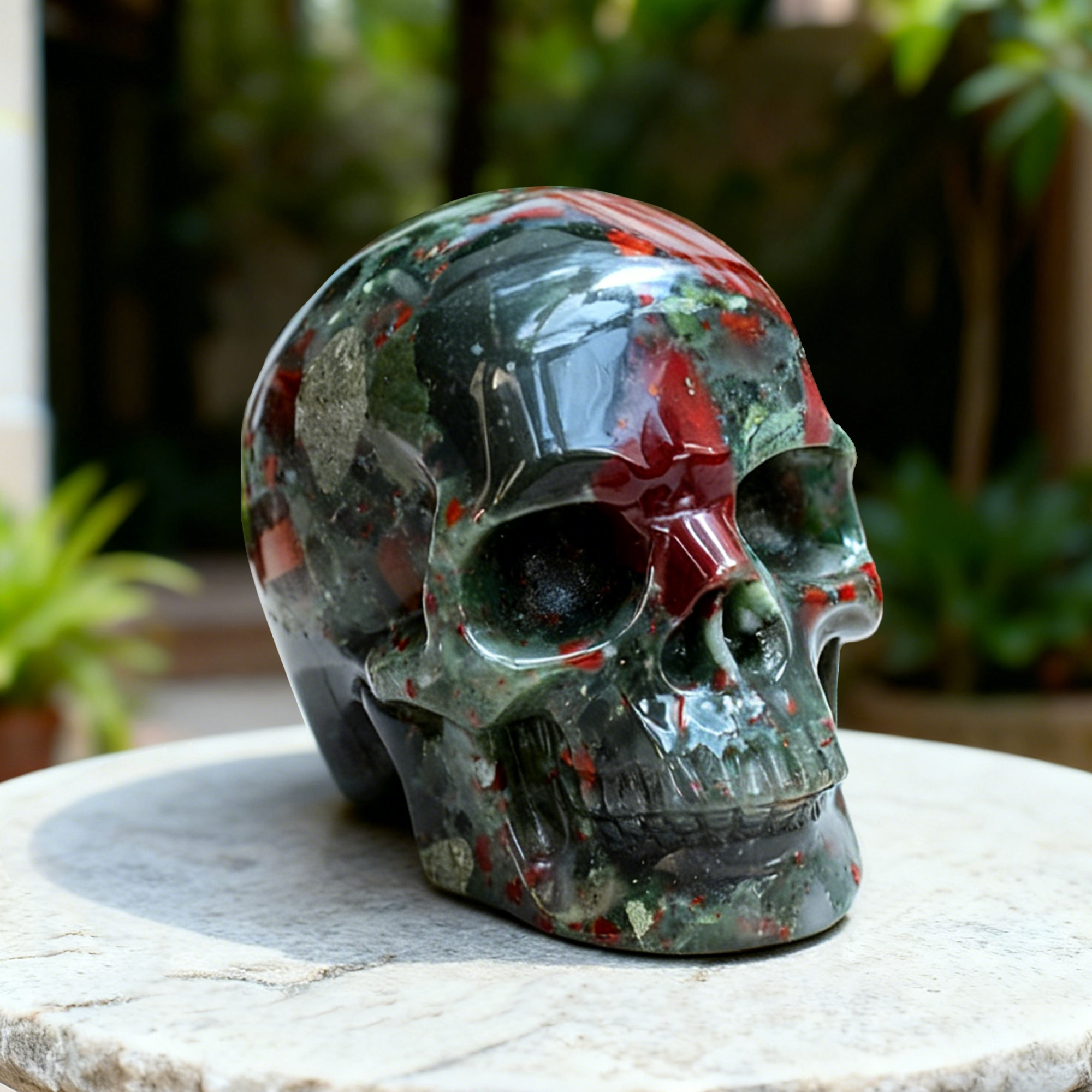 2 Inch African Bloodstone Crystal Skull – Mini Gemstone Skull