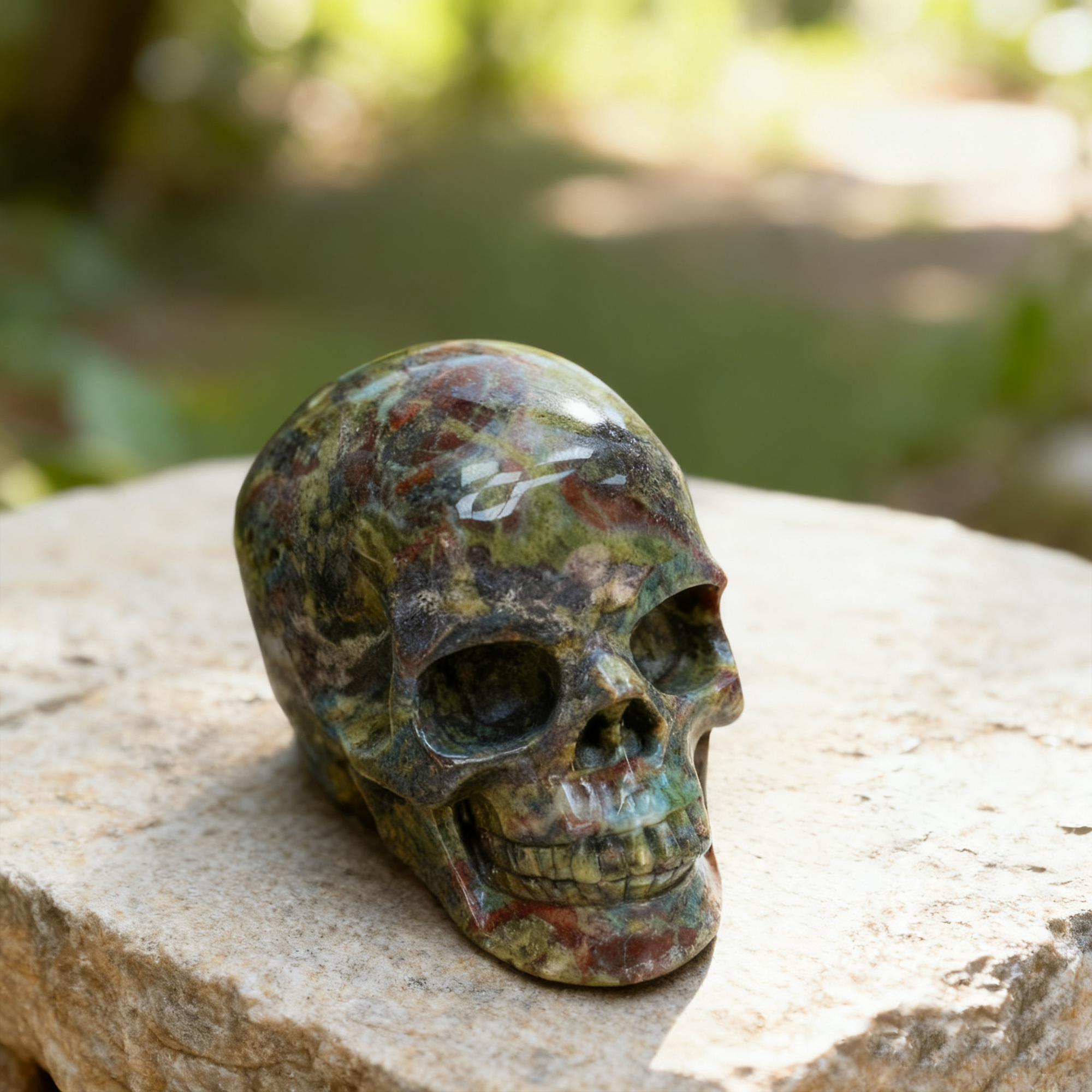 2 Inch Dragon Bloodstone Crystal Skull – Mini Gemstone Skull