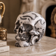 4.5 Inch Black Crazy Lace Agate Crystal Skull – Hand Carved Natural Stone
