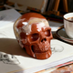 4.5 Inch Red Jasper Crystal Skull-Hand Carved Natural Gemstone