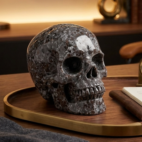 4.5 inch Yooperlite Crystal Skull - Hand Carved Natural Stone