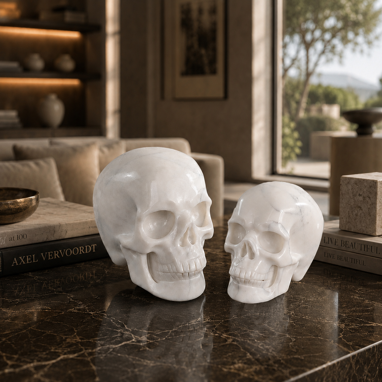 3 Inch Ivory Jade Crystal Skull – Hand Carved Natural Stone