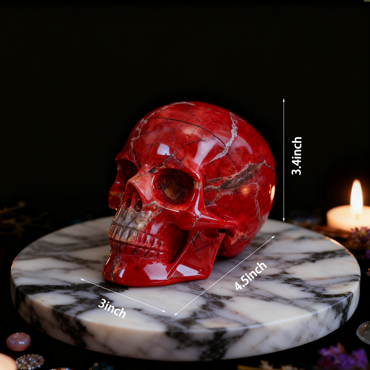4.5 Inch Red Jasper Crystal Skull