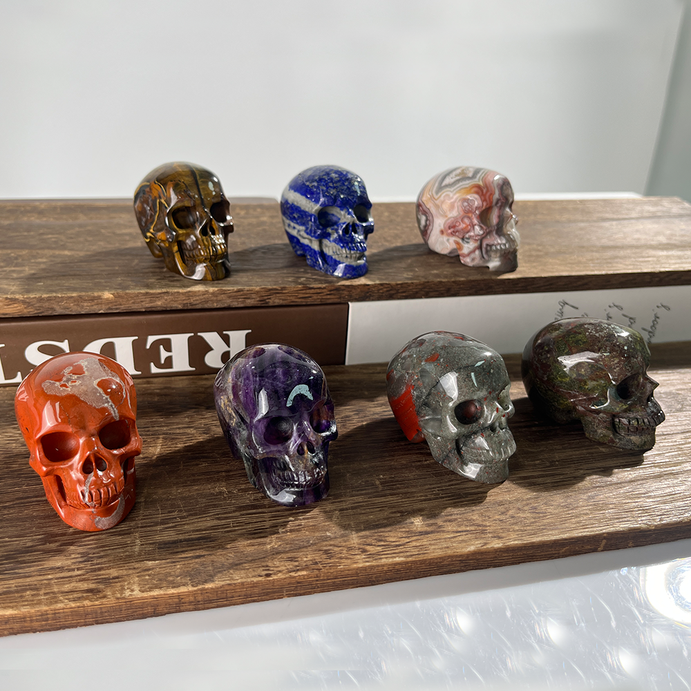 2 inch Crystal Skull Collection - Hand Carved Natural Gemstone