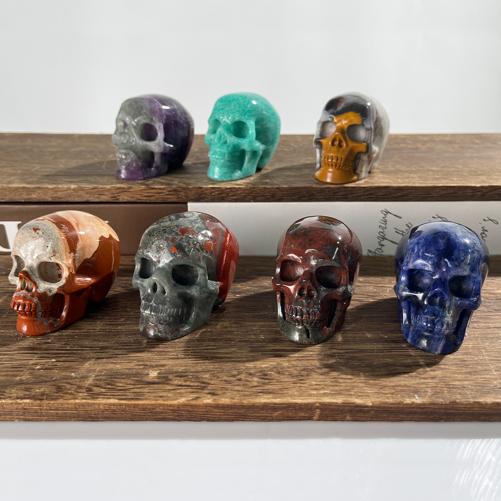 2 inch Crystal Skull Collection - Hand Carved Natural Gemstone