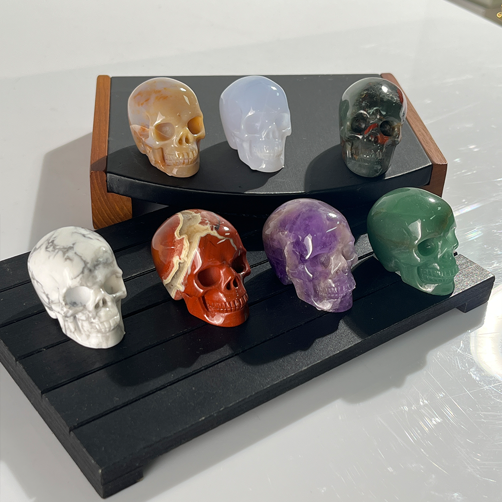 1.75 inch Crystal Skull Collection - Hand Carved Natural Gemstone