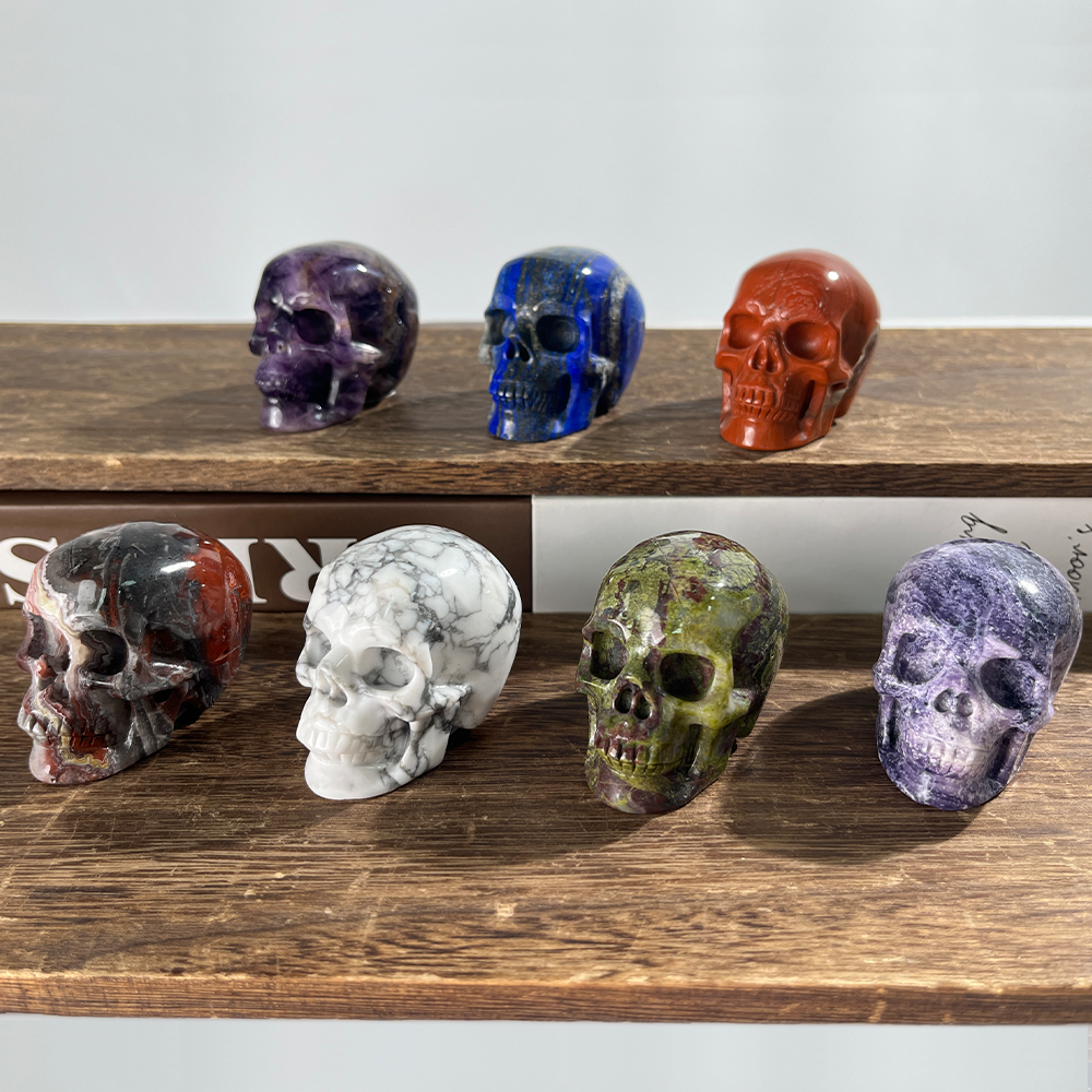 2 inch Crystal Skull Collection - Hand Carved Natural Gemstone