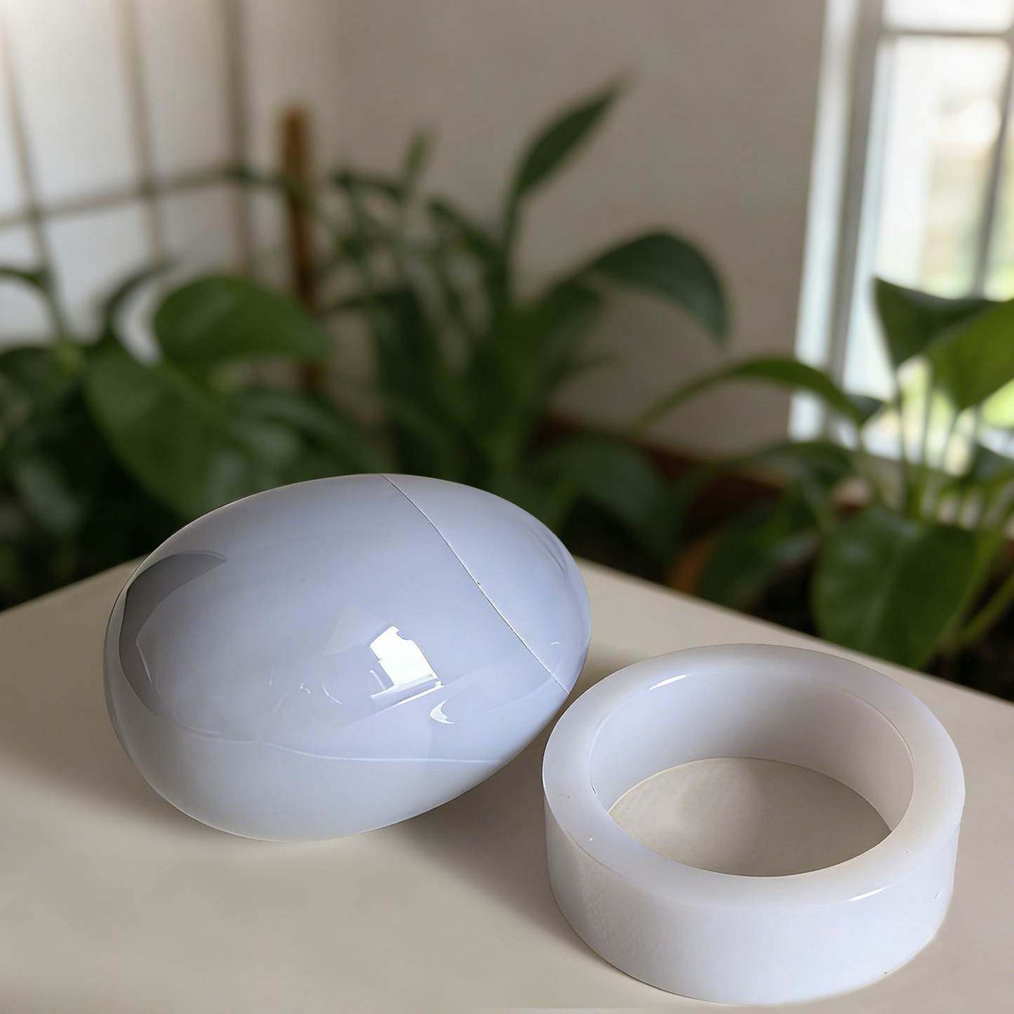 Blue Chalcedony Crystal Egg – Natural Gemstone Decor