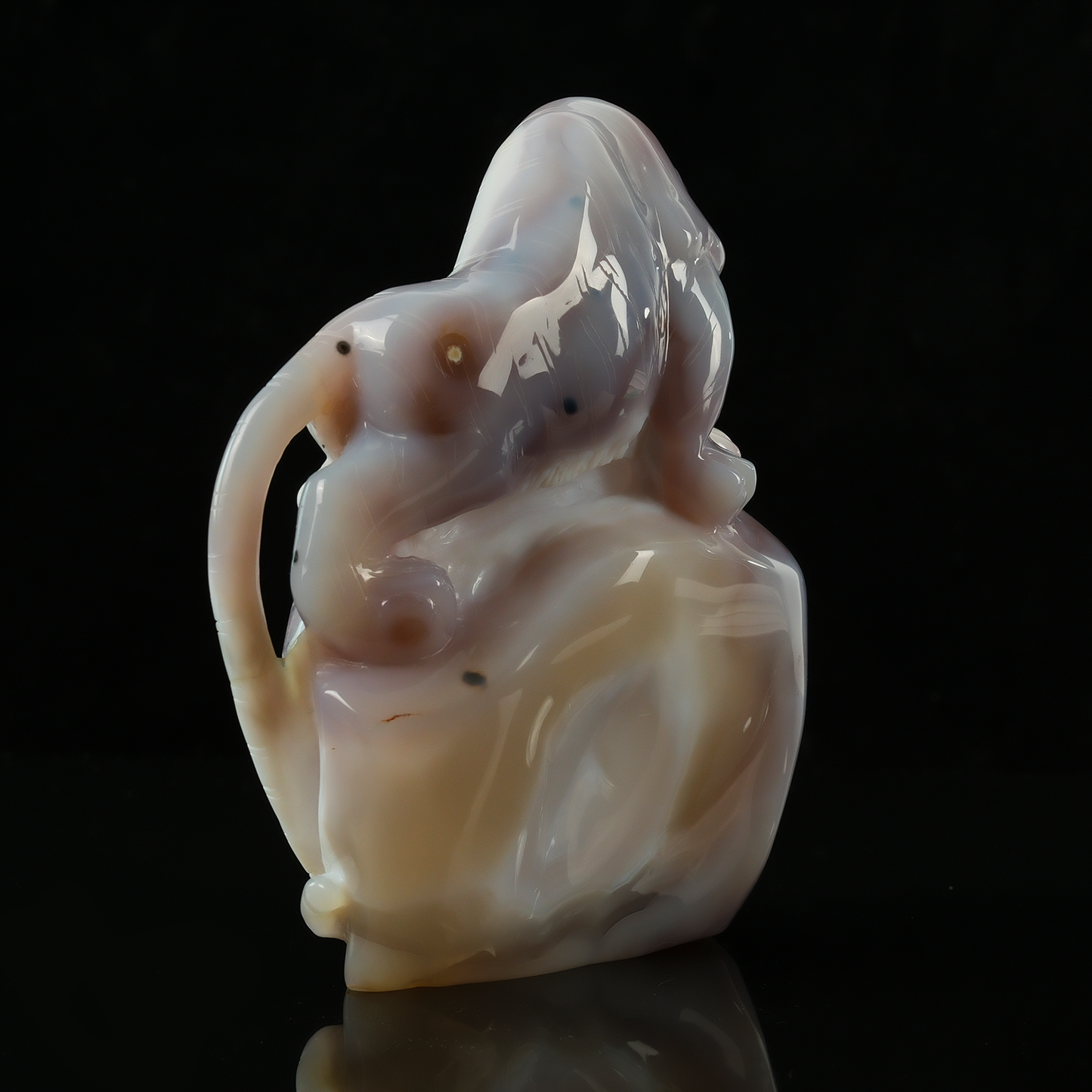 Pale Amethyst Cluster Tiger Carving - Natural Crystal Sculpture