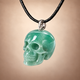 Green Aventurine Human Skull Pendant