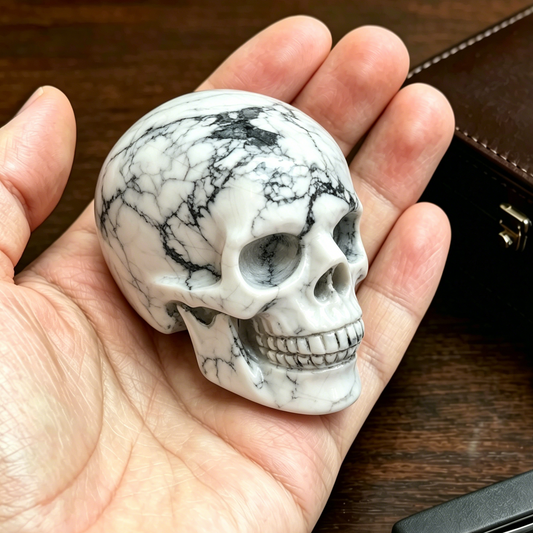 2 Inch White Howlite Turquoise Crystal Skull – Mini Crystal Skull