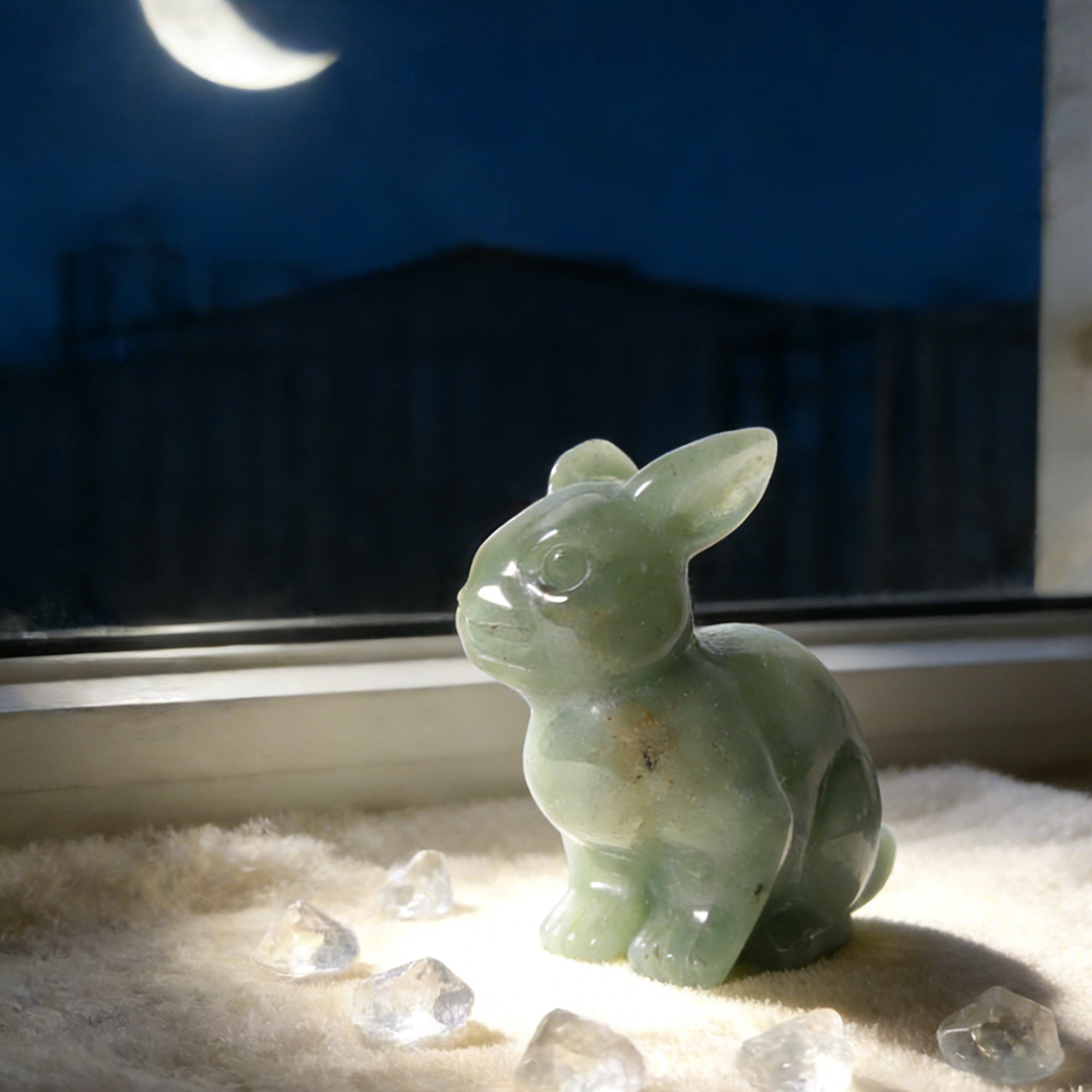 Green Aventurine Rabbit Carving – Lucky Stone Sculpture