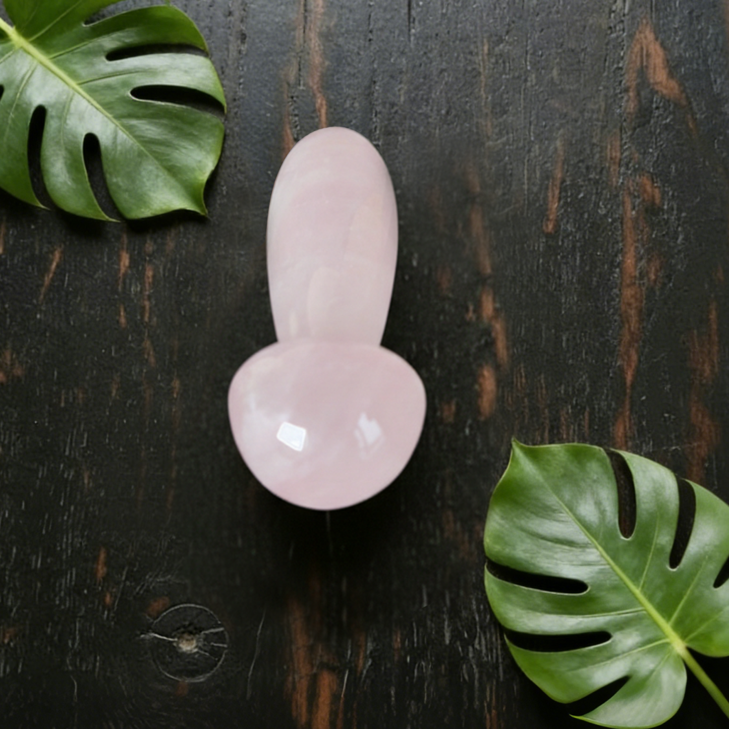 Rose Quartz Mushroom Acupressure Tool – Natural Healing Stone