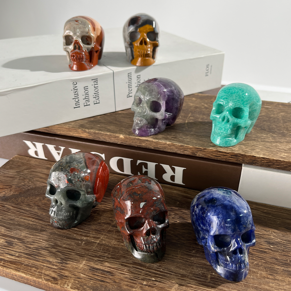 2 inch Crystal Skull Collection - Hand Carved Natural Gemstone