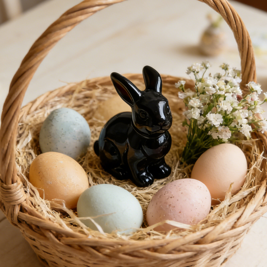 Black Obsidian Rabbit Carving – Hand Carved Crystal Animal