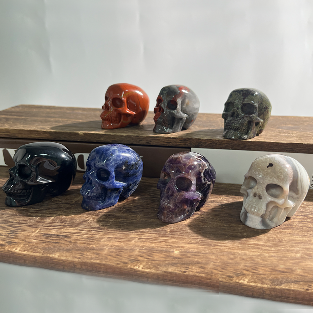 2 inch Crystal Skull Collection - Hand Carved Natural Gemstone