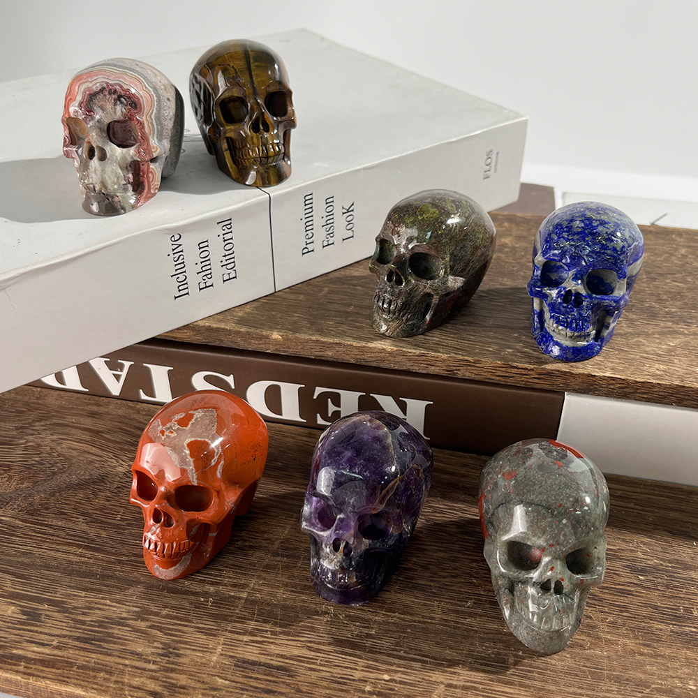 2 inch Crystal Skull Collection - Hand Carved Natural Gemstone