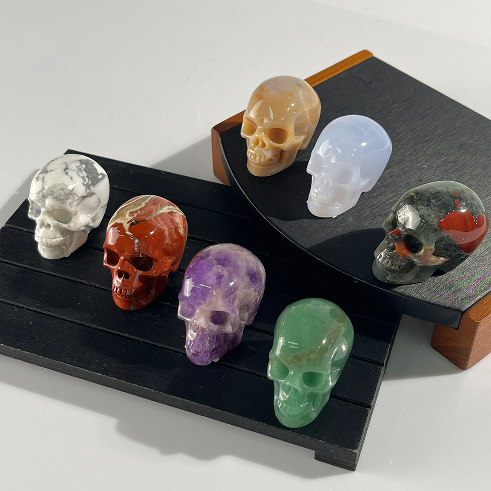 1.75 inch Crystal Skull Collection - Hand Carved Natural Gemstone