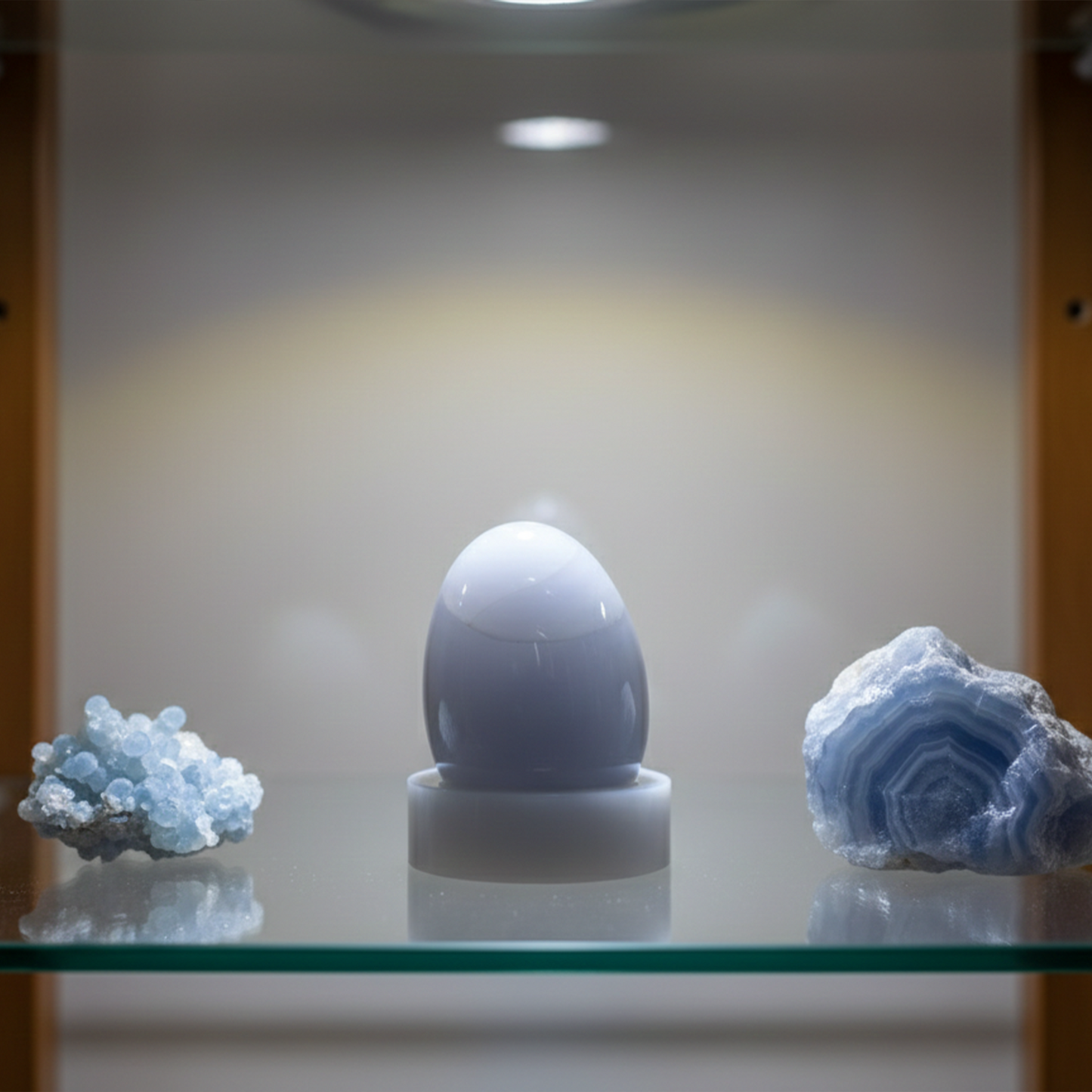 Blue Chalcedony Crystal Egg – Natural Gemstone Decor