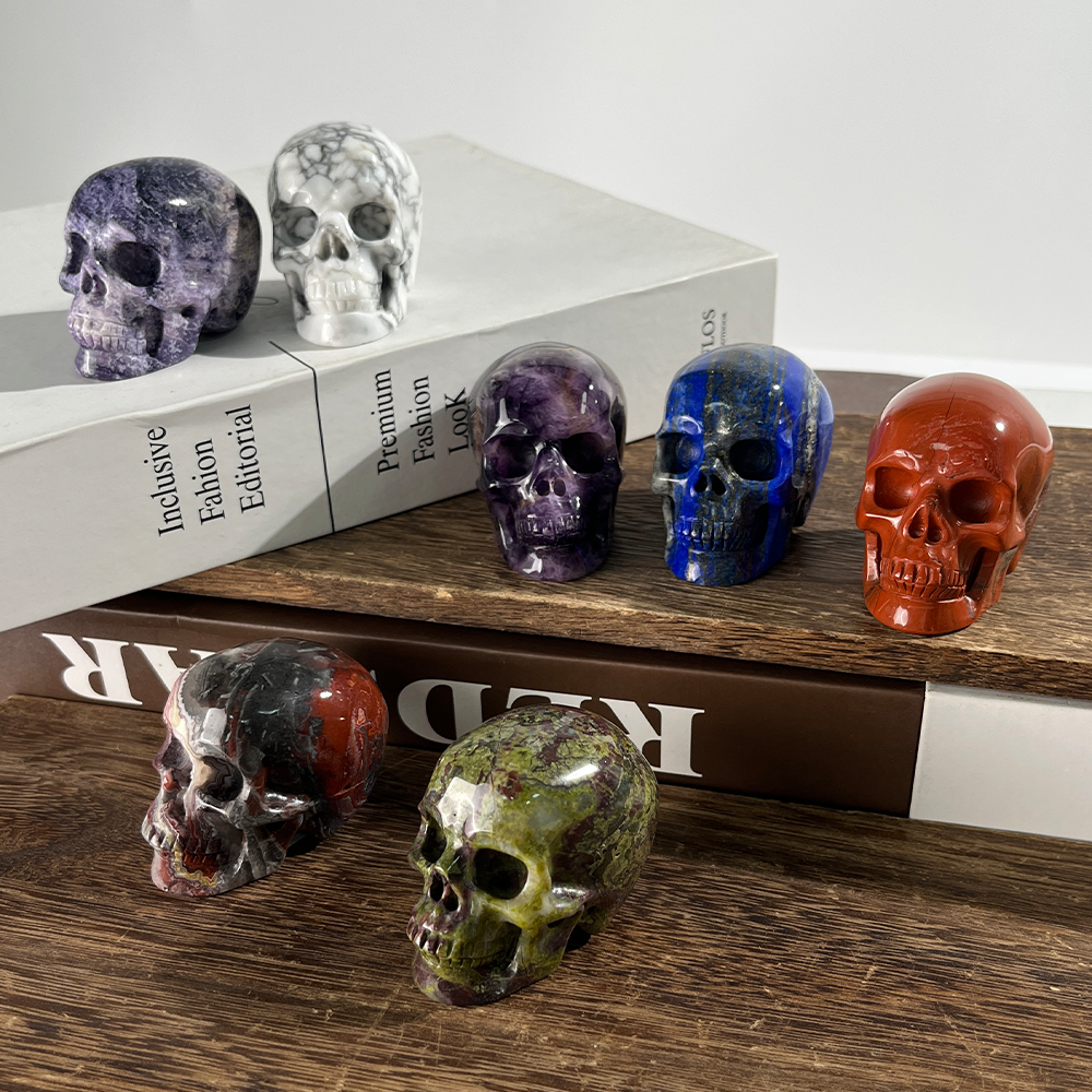 2 inch Crystal Skull Collection - Hand Carved Natural Gemstone