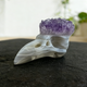 2.5 inch Amethyst Cluster Crow Skull - Natrual Amethyst Crystal Carving