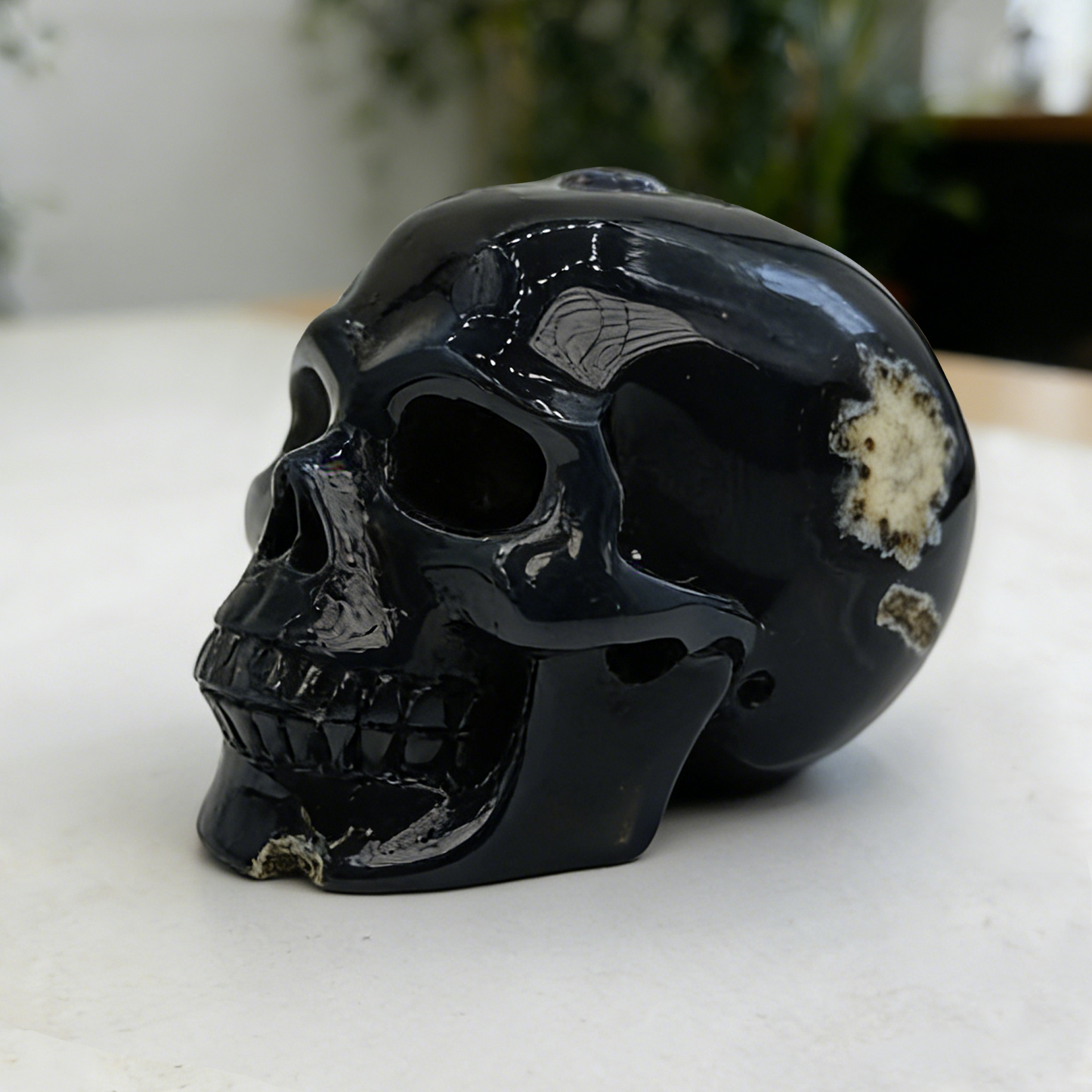 2.6 inch Amethyst Cluster Half Face Crystal Skull-Hand Ceved Natrual Crystal