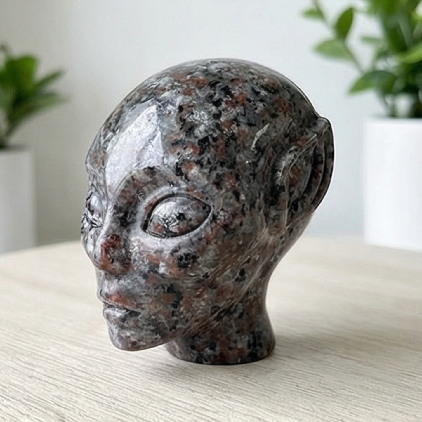 Crâne de cristal extraterrestre en pierre de feu de 5 cm – Mini crâne de cristal