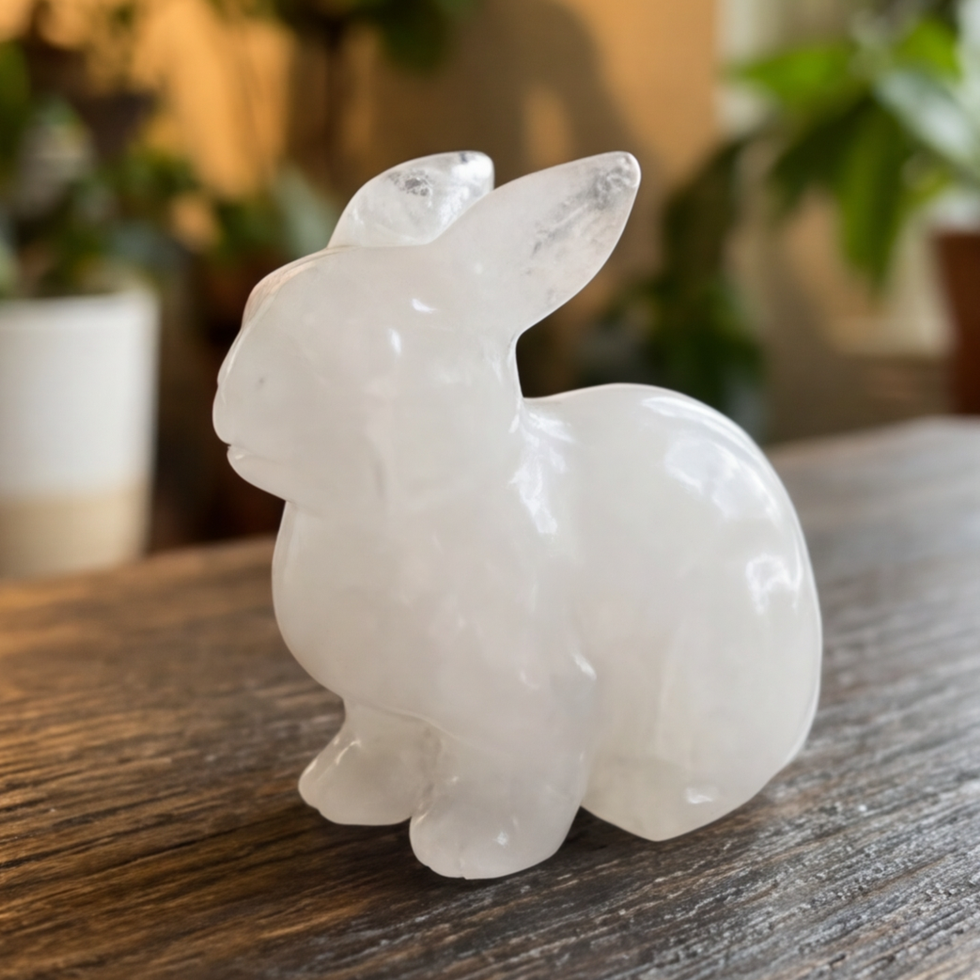 Angolan Quartz Rabbit Carving – Healing Crystal Animal