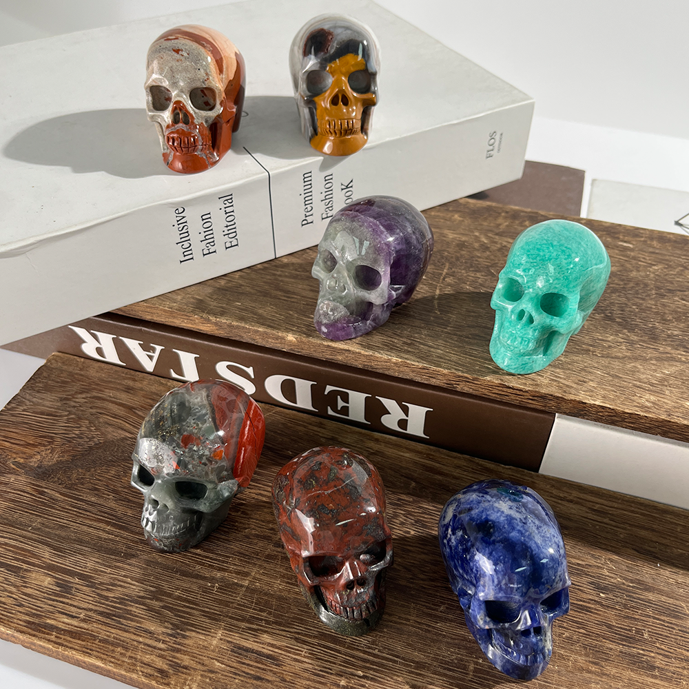 2 inch Crystal Skull Collection - Hand Carved Natural Gemstone