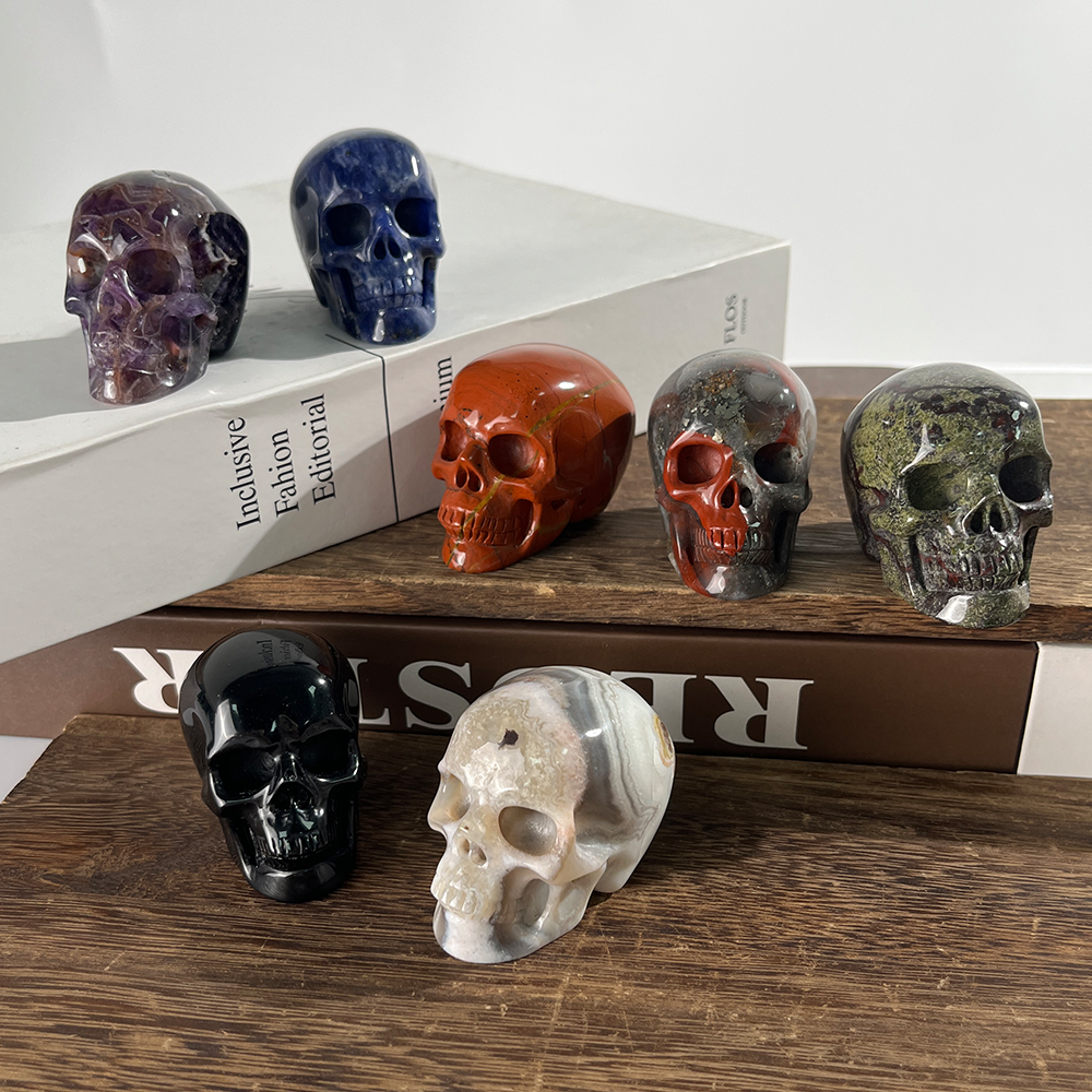 2 inch Crystal Skull Collection - Hand Carved Natural Gemstone