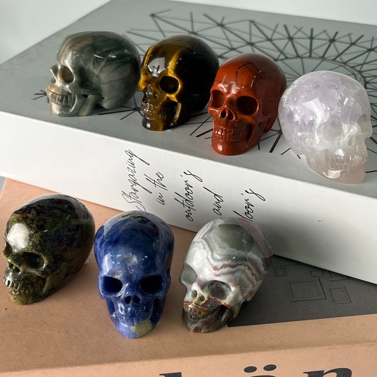 1.75 inch Crystal Skull Collection - Hand Carved Natural Gemstone