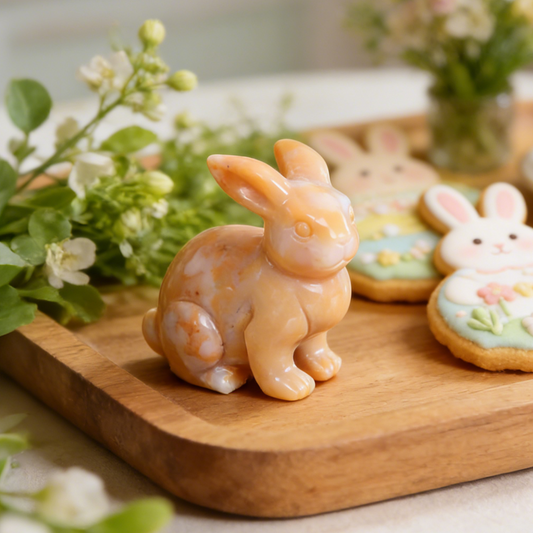 Yellow Chalcedony Rabbit Carving-Natrual Stone Carving