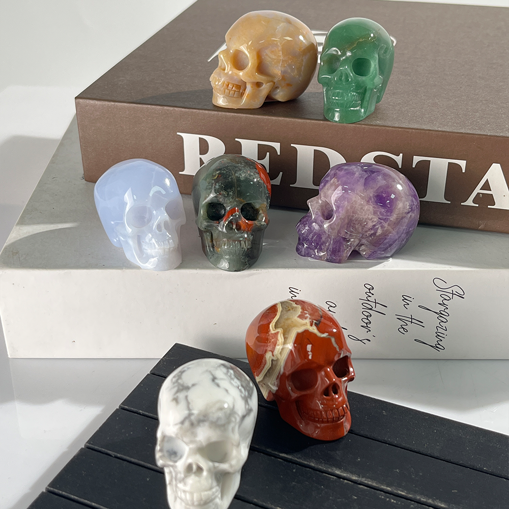 1.75 inch Crystal Skull Collection - Hand Carved Natural Gemstone