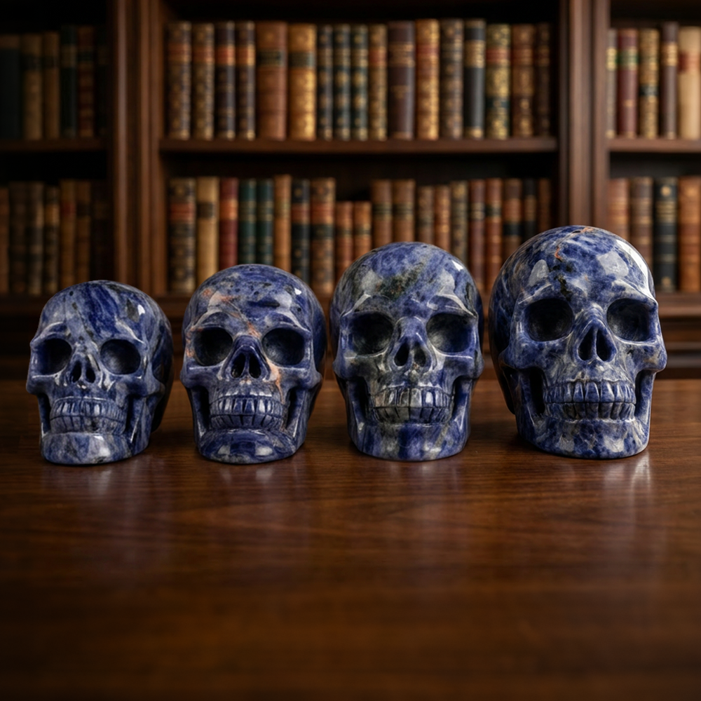 7-10 inch Blue Lace Agate Skull - Titan Series Large Scale Crystal Skull