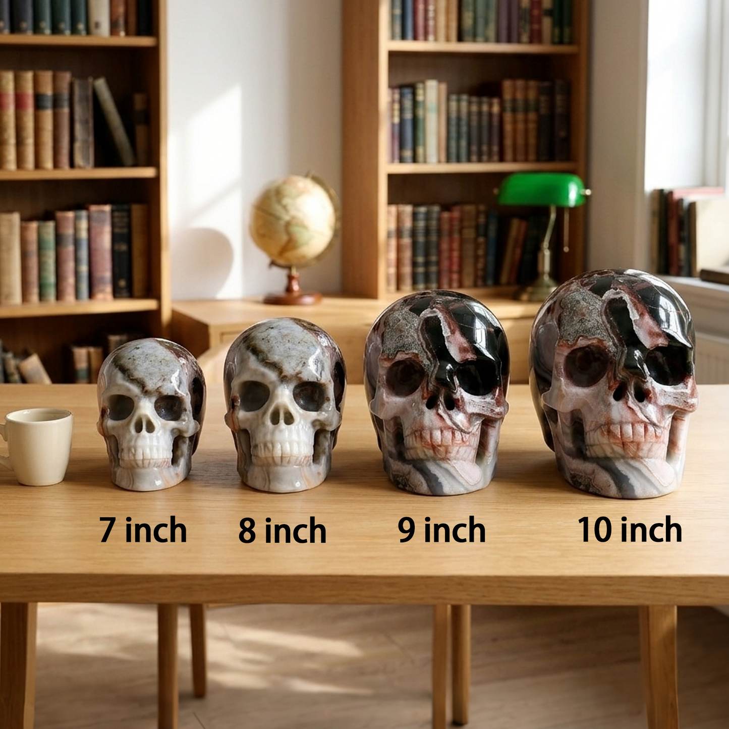 7-10 inch Crazy Lace Agate Skull -Titan Series Large Scale Crystal Skull