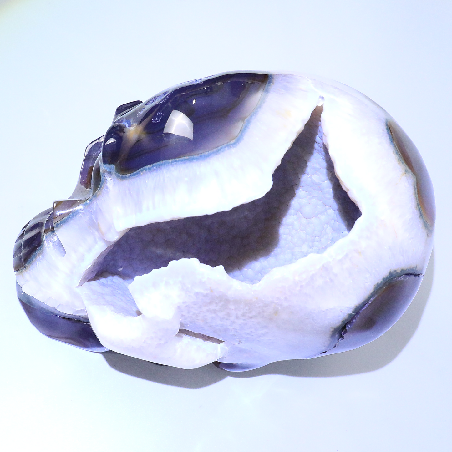 Carved Geode Agate Crystal Skull (3100g)