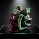 ‘Life & Shadow’ - Ruby in Zoisite Skull with Serpent and Frog · Specimen No. 19