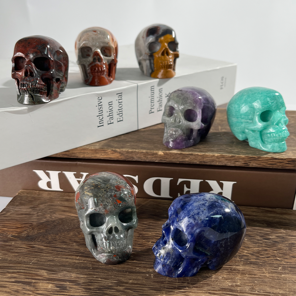 2 inch Crystal Skull Collection - Hand Carved Natural Gemstone