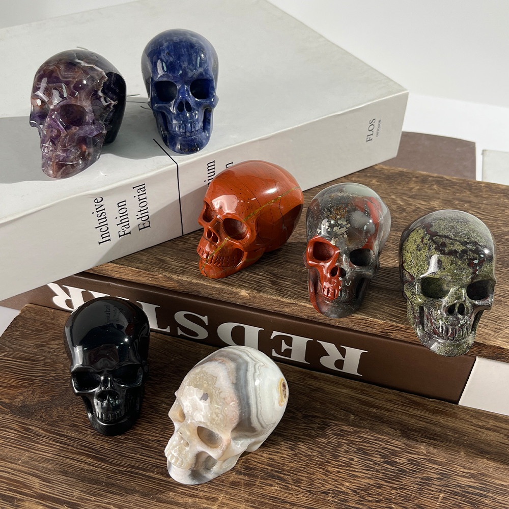 2 inch Crystal Skull Collection - Hand Carved Natural Gemstone