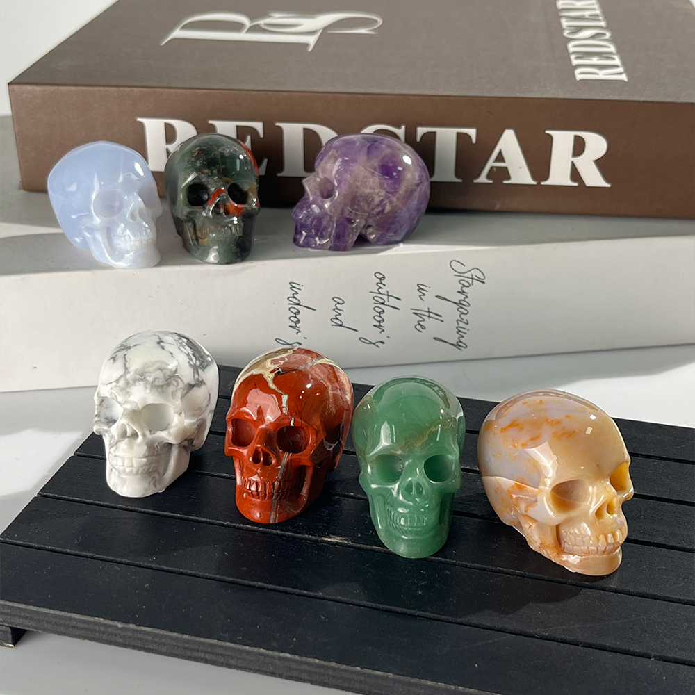 1.75 inch Crystal Skull Collection - Hand Carved Natural Gemstone